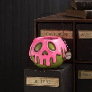 Bethany Lowe Small Green Apple With Pink Poison Bucket LeeAnn Kress Halloween
